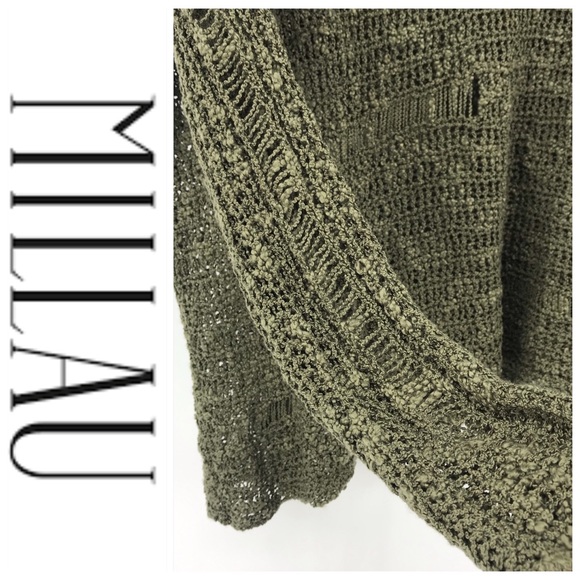 💕SALE💕NWT Millau Olive Green Distressed Sweater - Picture 6 of 8